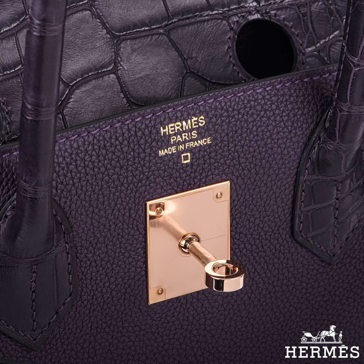Replica Hermes Touch Birkin 30 Bag in Raisin Clemence and Matte